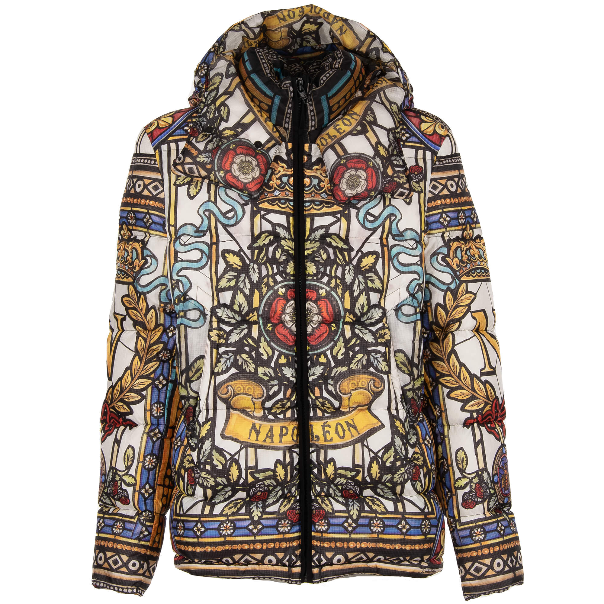 Dolce & Gabbana Napoleon Printed Down Parka Jacket with Hoody White 52 ...