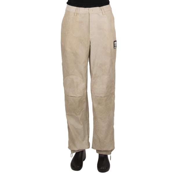 Textured extended Chino Pants with zipped Legs, knee patches, 5 pockets and logo by OFF-WHITE c/o Virgil Abloh