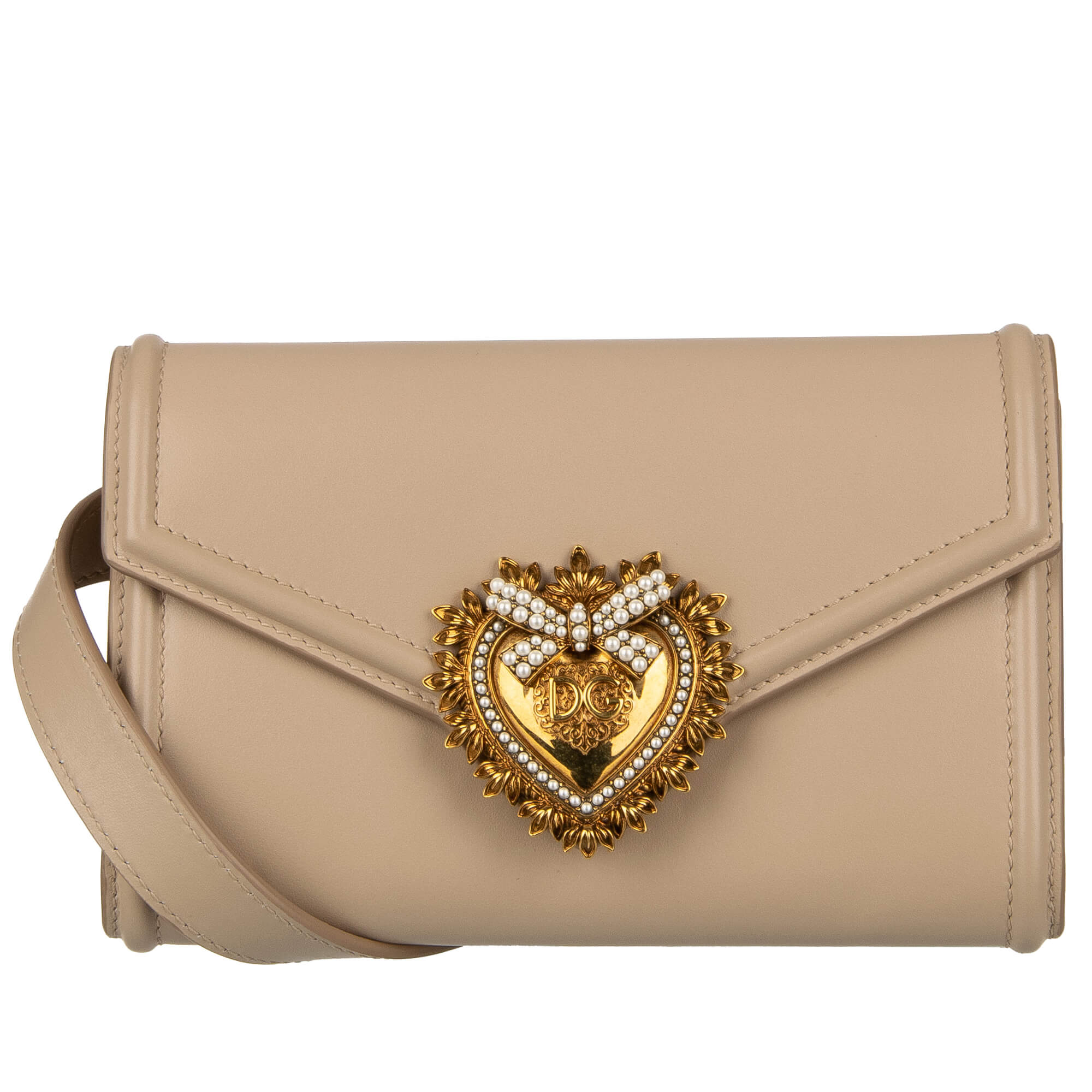 Dolce & Gabbana Small Belt Bag DEVOTION with DG Heart Logo Beige | FASHION  ROOMS