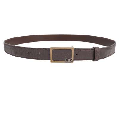 DG Logo Metal Buckle Leather Belt Brown 95 38