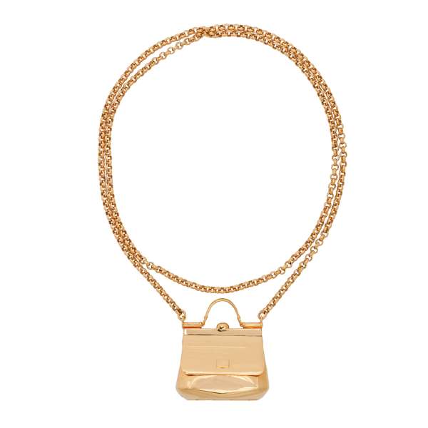 Miss Sicily chain necklace with Bag pendant in gold by DOLCE & GABBANA