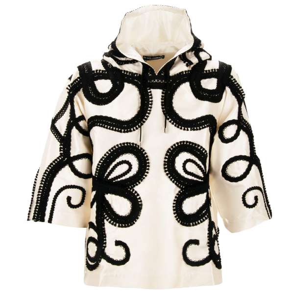 Embroidered 3/4-sleeves spanisch torero silk hoody / sweatshirt by DOLCE & GABBANA 