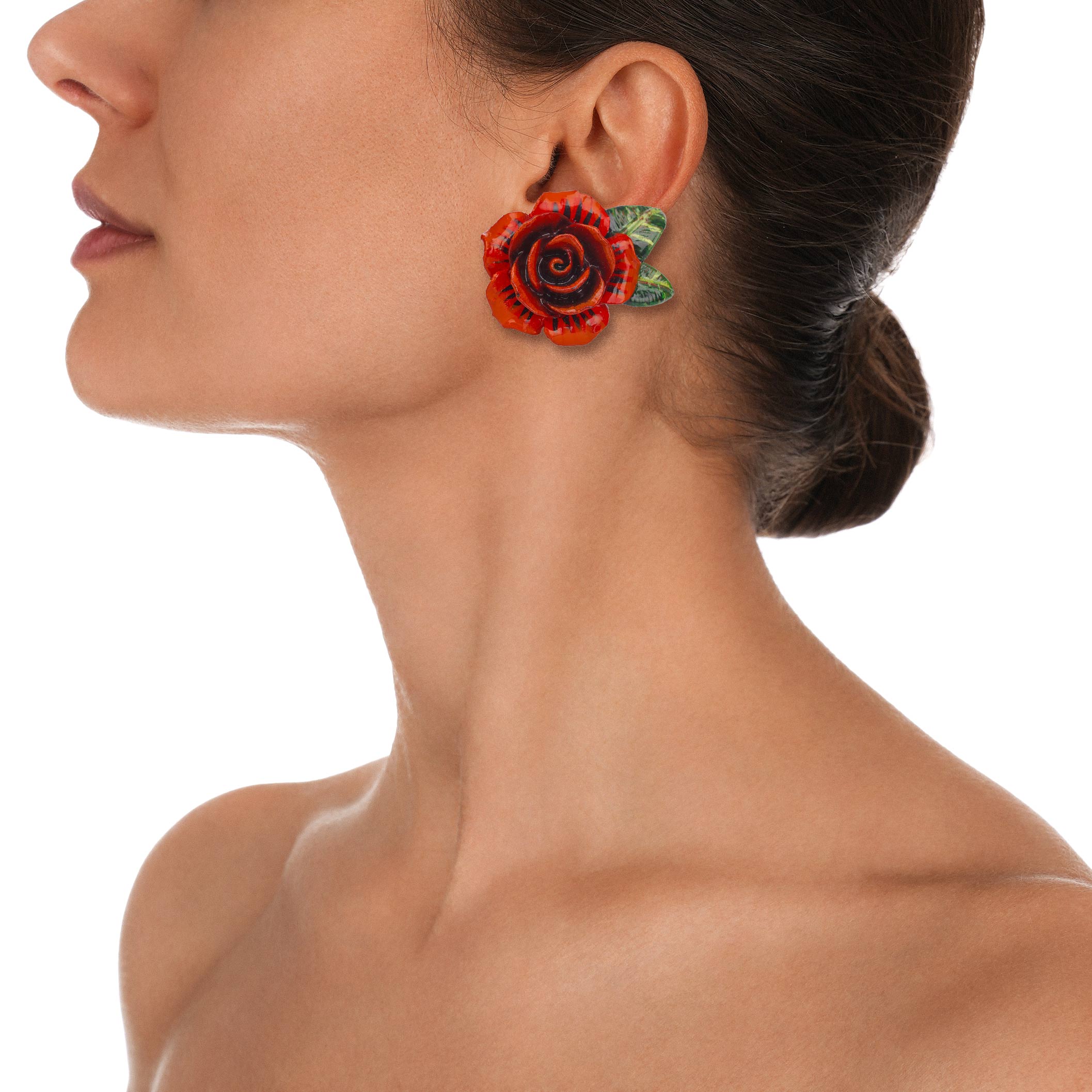 Dolce And Gabbana Rose Earrings 