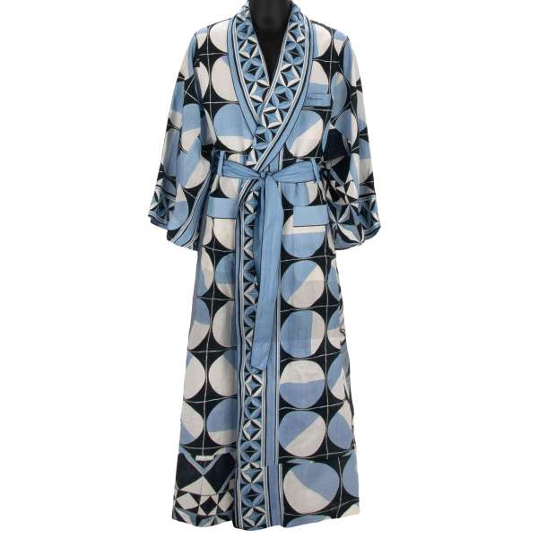 Morgenmantel / Mantel / Robe aus Leinen mit Gio Ponti Design Print von DOLCE & GABBANA