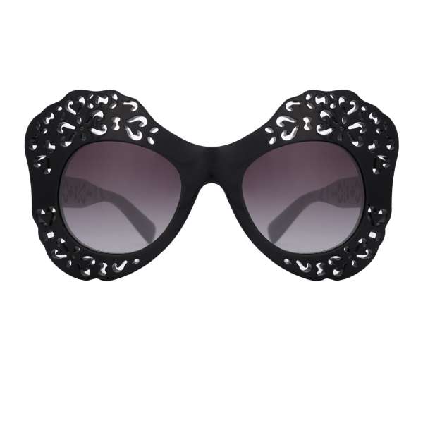 Rounded Sunglasses DG 4256 DG logo in black by DOLCE & GABBANA