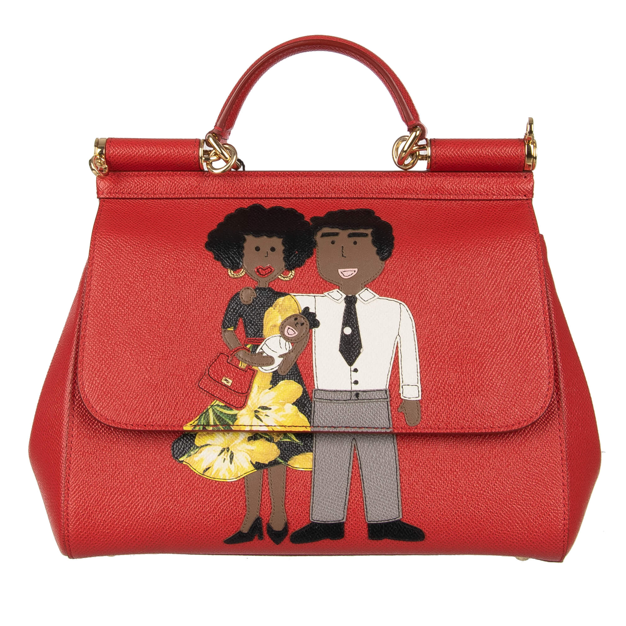Dolce & Gabbana Tote Shoulder Bag SICILY with DG Family Motive Red |  FASHION ROOMS