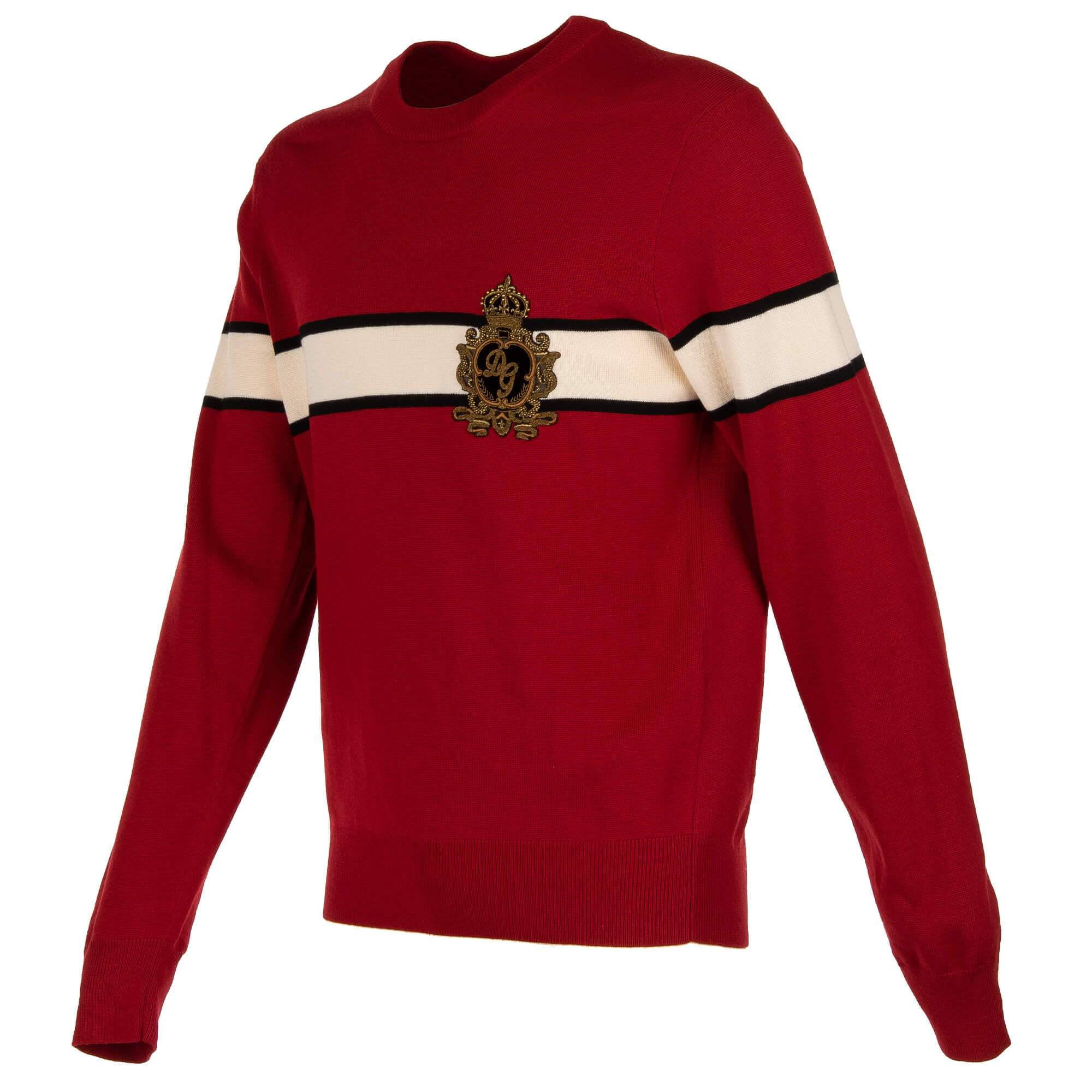 Dolce & Gabbana Virgin Wool Sweater with Embroidered Logo and