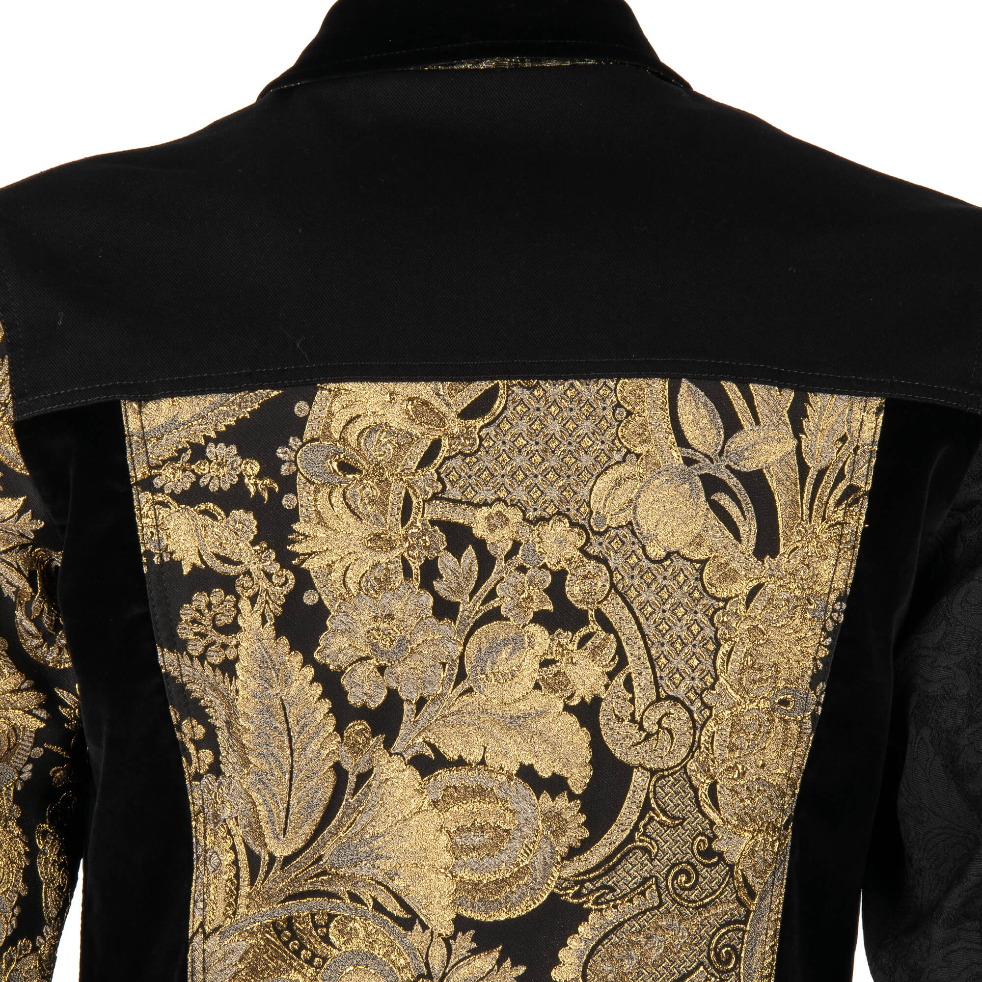 Dolce & Gabbana Denim and Jacquard Patchwork Jacket with Embroidery ...