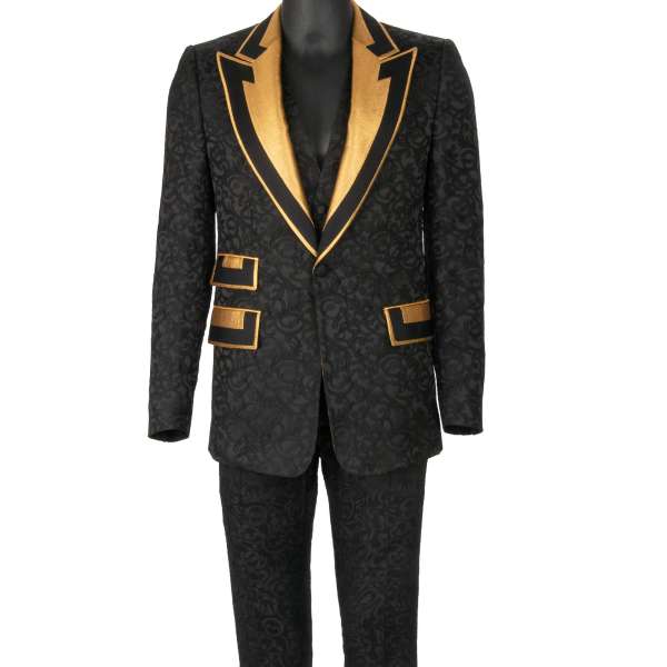 Black and gold formal jacket best sale