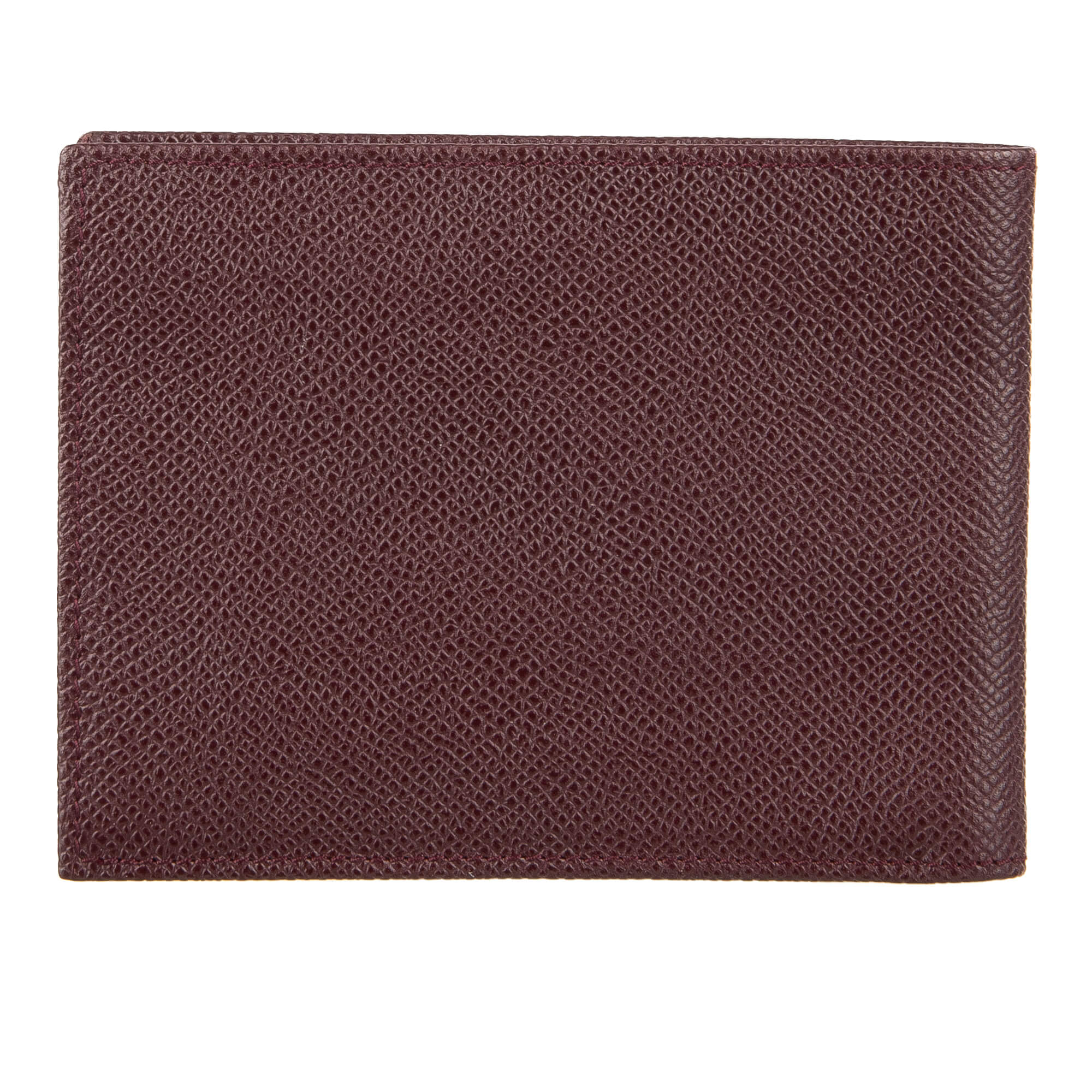 Dolce & Gabbana Dauphine Leather Bifold Wallet with Logo Plate Bordeaux ...