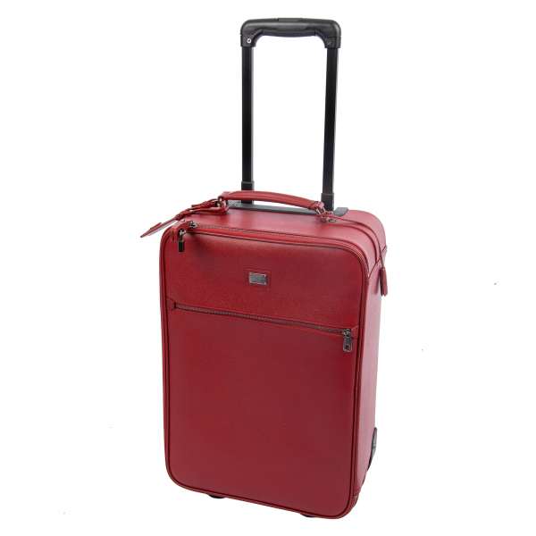 Gabbana Leather Cabin Trolley Bag Red 