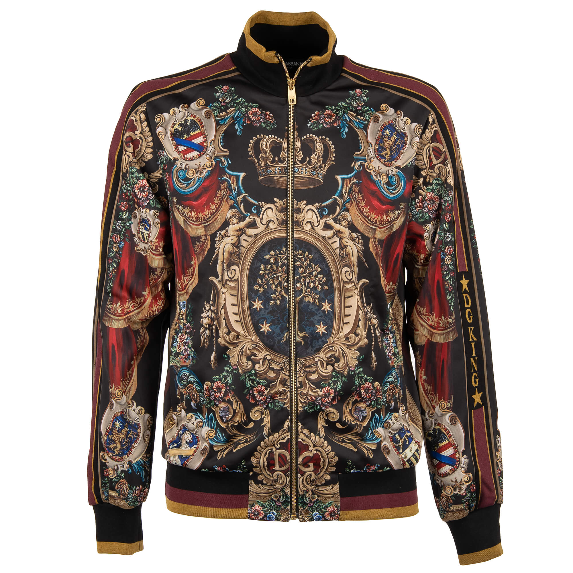 Dolce&Gabbana Men's Embossed Logo Track Jacket - Nero - Size 40
