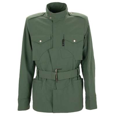 Virgil Abloh Crystal Logo Staple Trench Coat Jacket Green