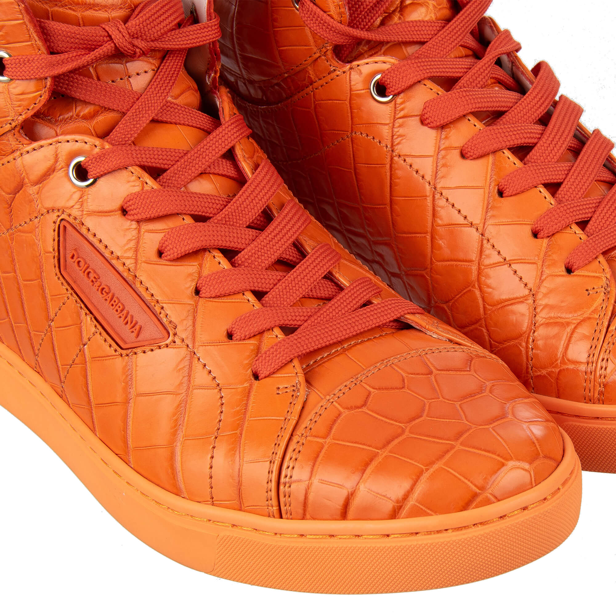 Dolce & Gabbana Roma Crocodile Leather Sneakers