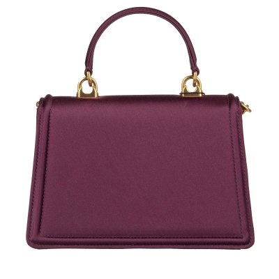 Dolce & Gabbana Satin Shoulder Bag Clutch DEVOTION with DG Heart Logo  Purple | FASHION ROOMS