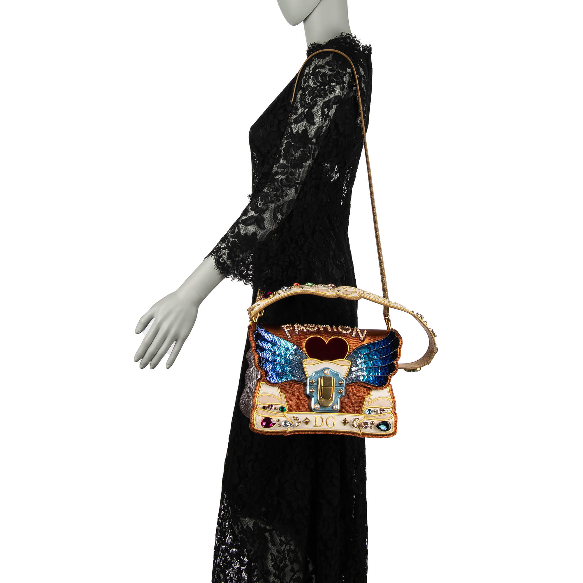 Dolce & Gabbana Dolgava Shoulder Bag Pochette Chain Sequin