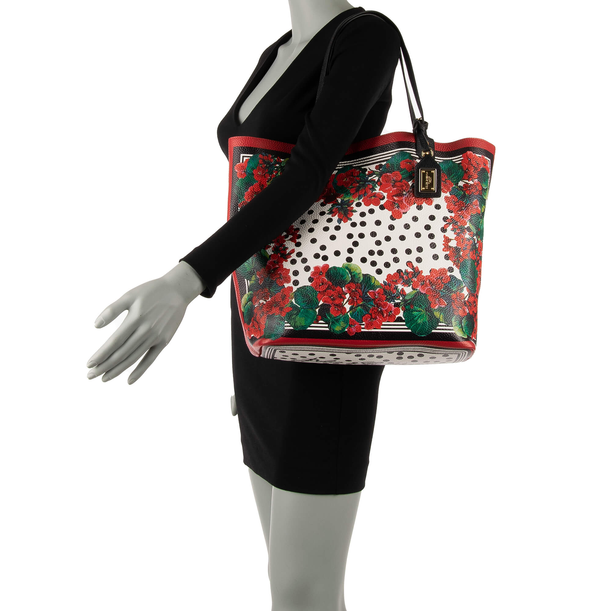 Dolce & Gabbana, Bags, Dolce Gabbana Geranium Printed Leather Shopper Bag  Beatrice