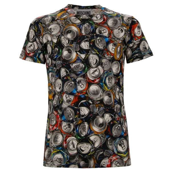 T-Shirt with crushed soda can print print by MOSCHINO COUTURE