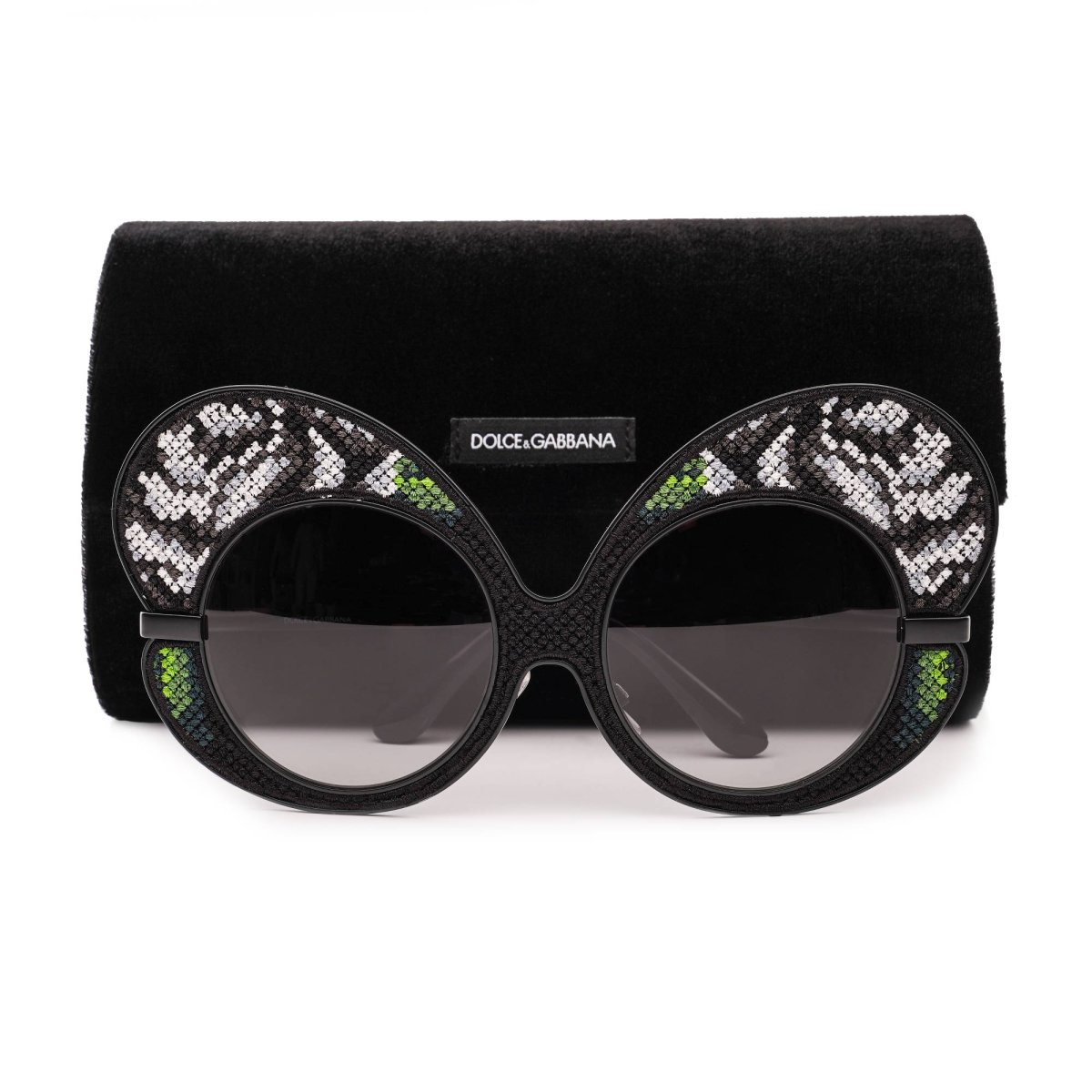 Dolce Gabbana Special Edition Butterfly Sunglasses DG2163 with Flower Embroidery Black FASHION ROOMS