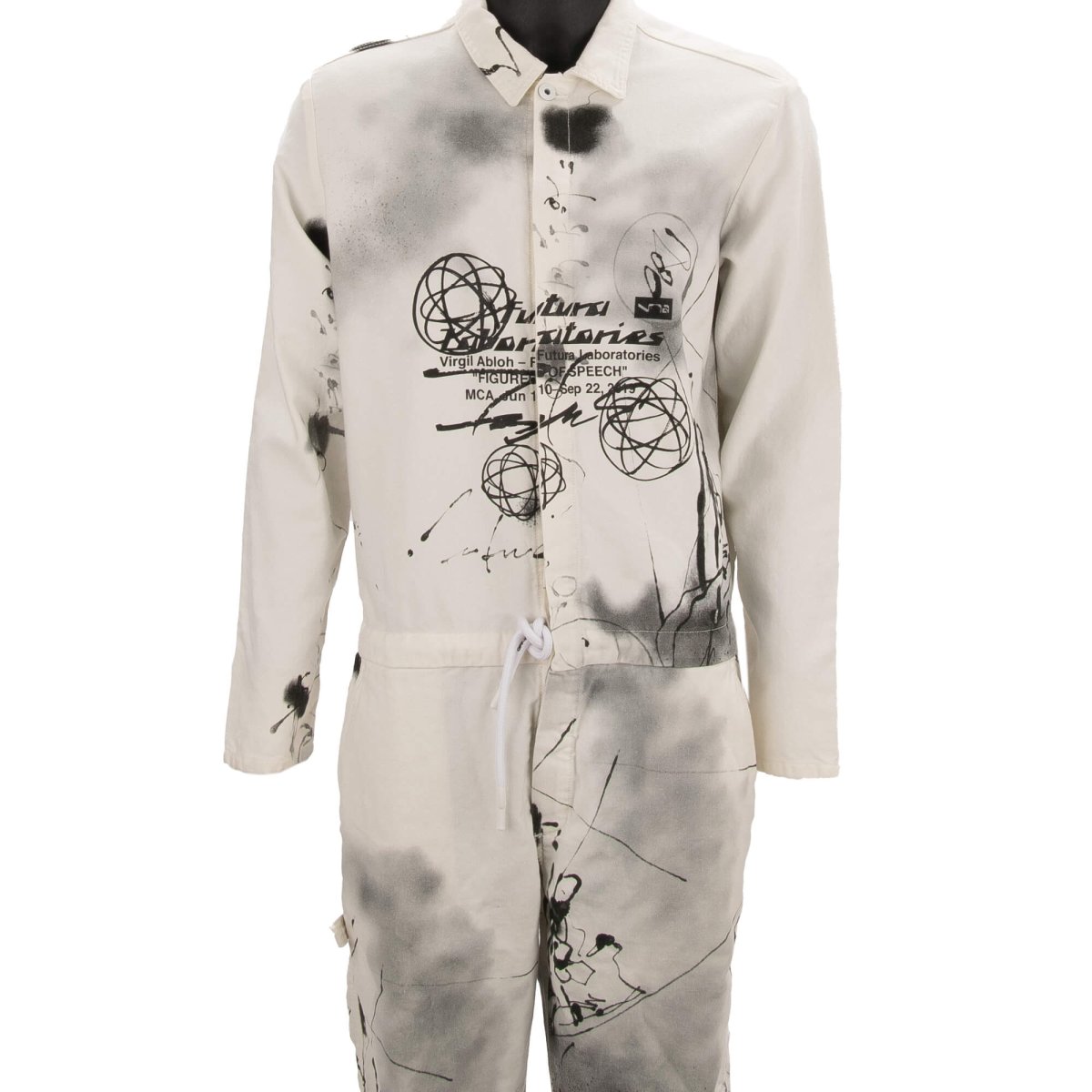 White and Black Futura Boiler Suit