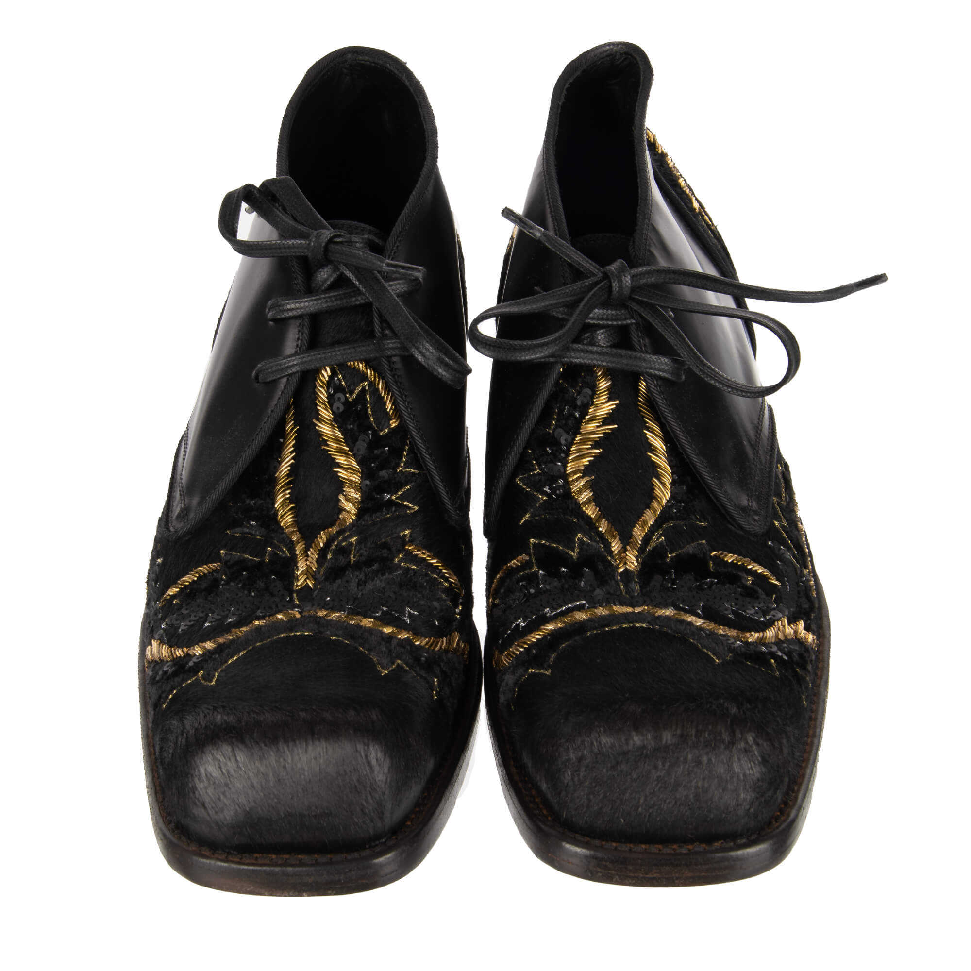 Dolce & Gabbana Baroque Gold Embroidery Ankle Boots Shoes SIRACUSA ...