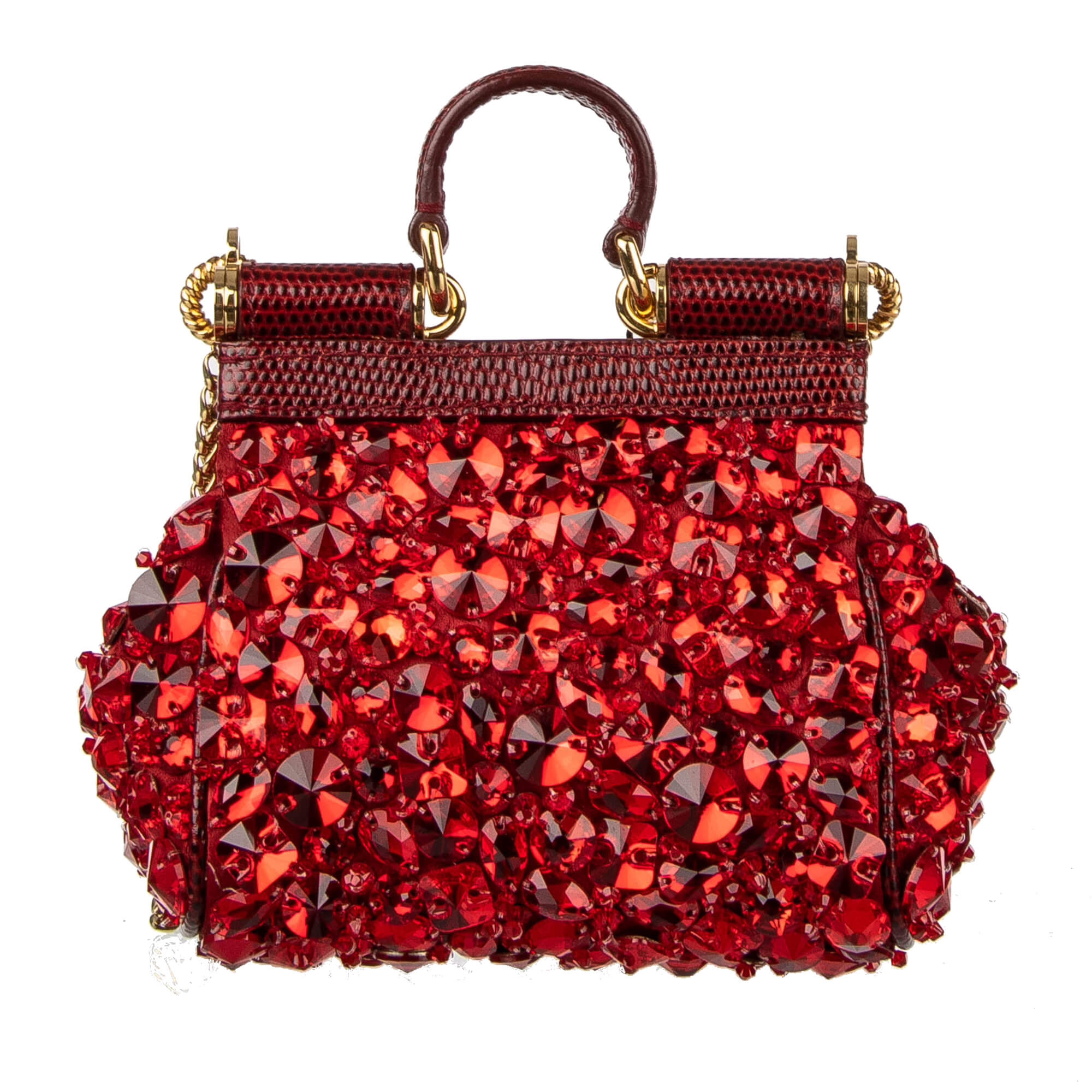 Dolce & Gabbana Crystals Embroidered Satin Micro SICILY Bag Red | FASHION  ROOMS