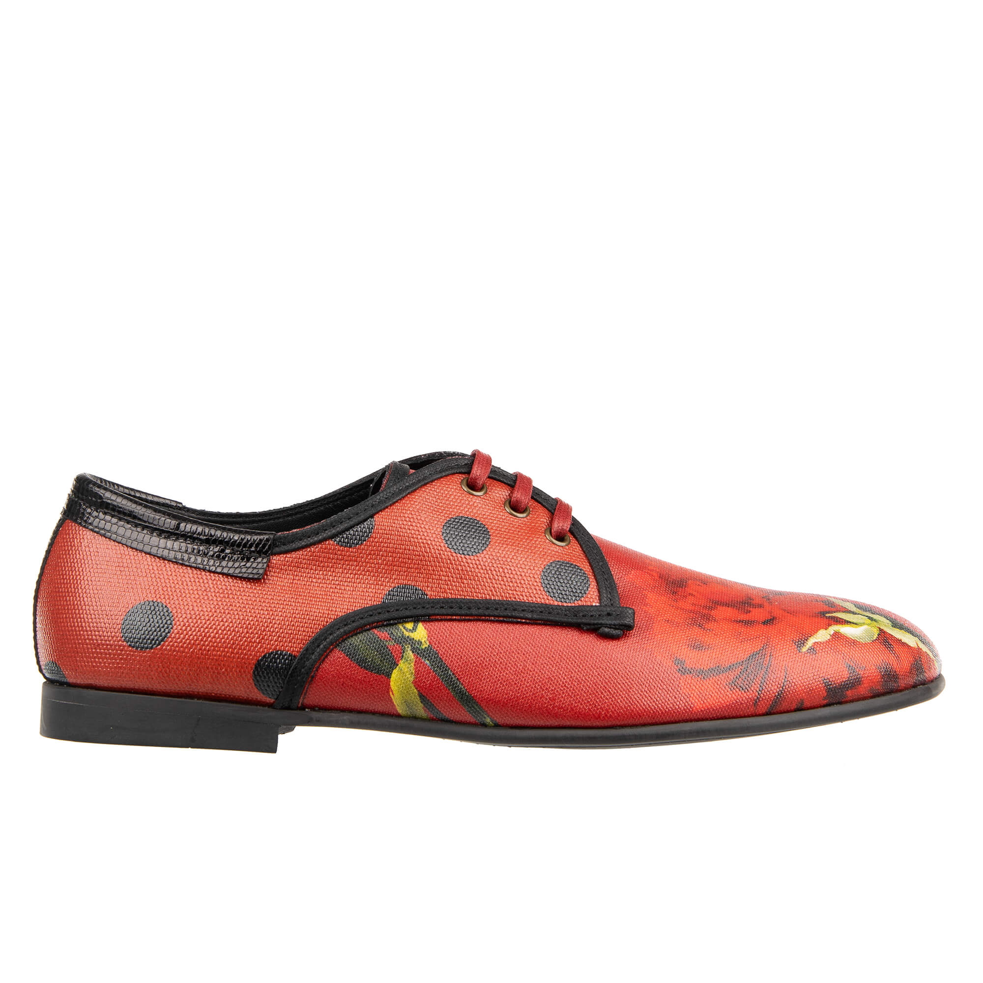 Dolce & Gabbana Carnation Canvas Leather Derby Shoes AMALFI Red 44 UK ...