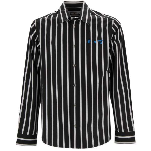 Striped Oversized Pivot Shirt with embroidered front logo by OFF-WHITE c/o Virgil Abloh