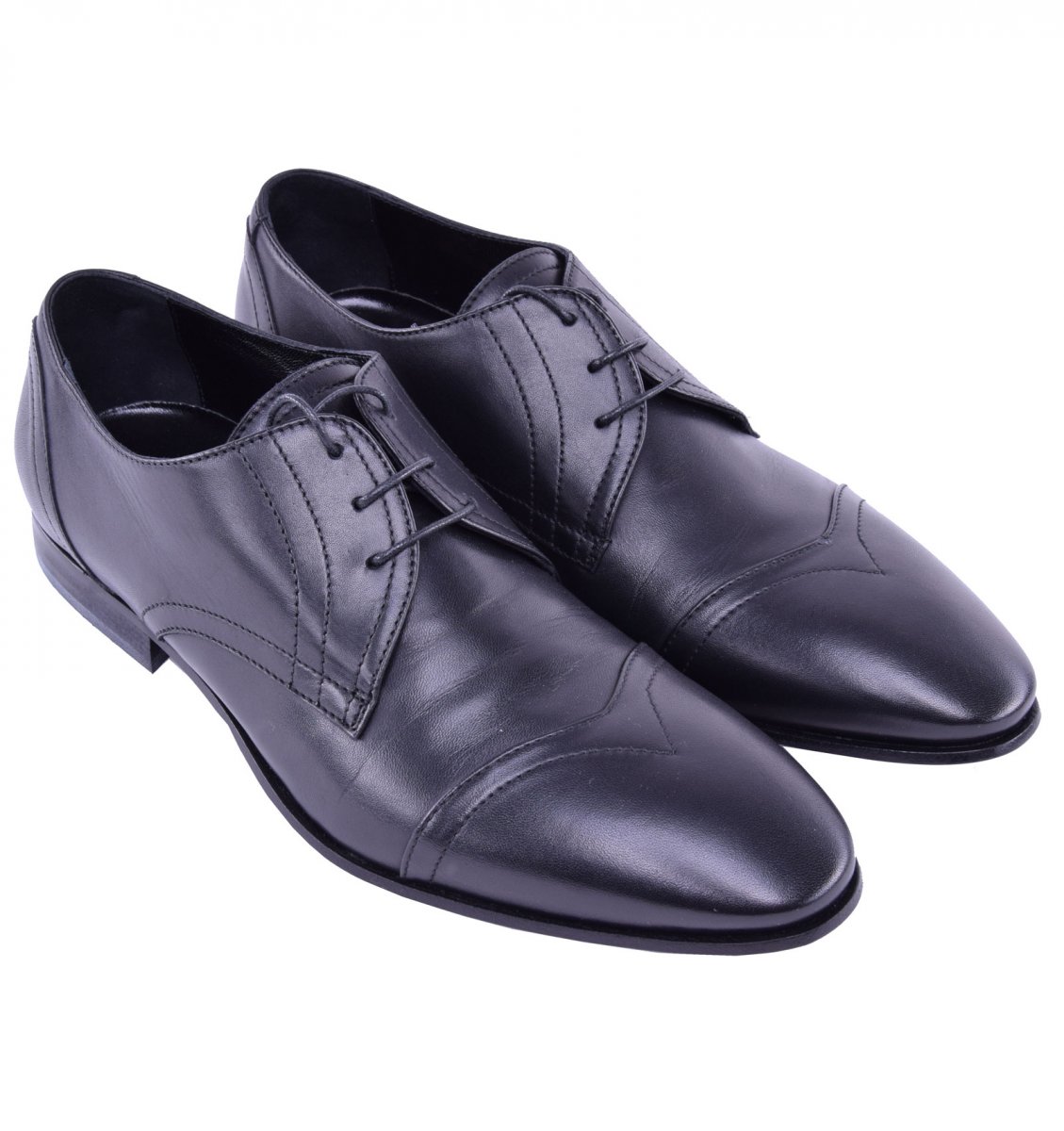 John Galliano Leather Formal Derby Shoes Black 39 US 6 FASHION ROOMS