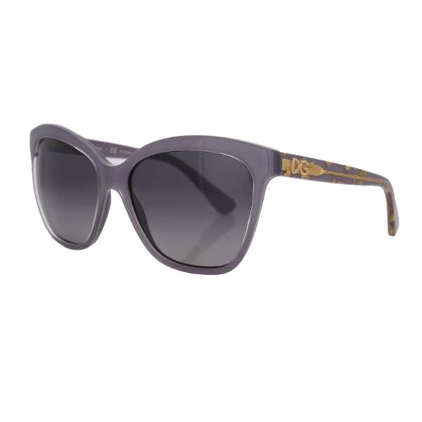 Sunglasses DG 4251 with DG logo and gold elements in gray by DOLCE & GABBANA