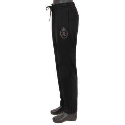 Cotton Jogging Pants DG Crown Logo Black