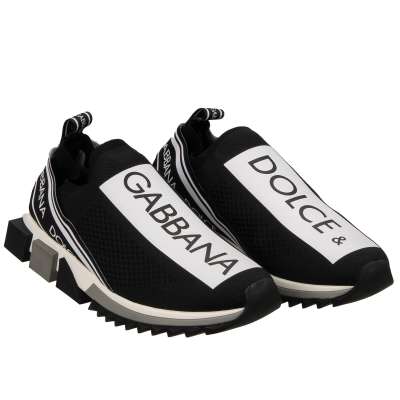 DG Logo Stripes Slip-On Sneaker SORRENTO Black White 42 UK 8