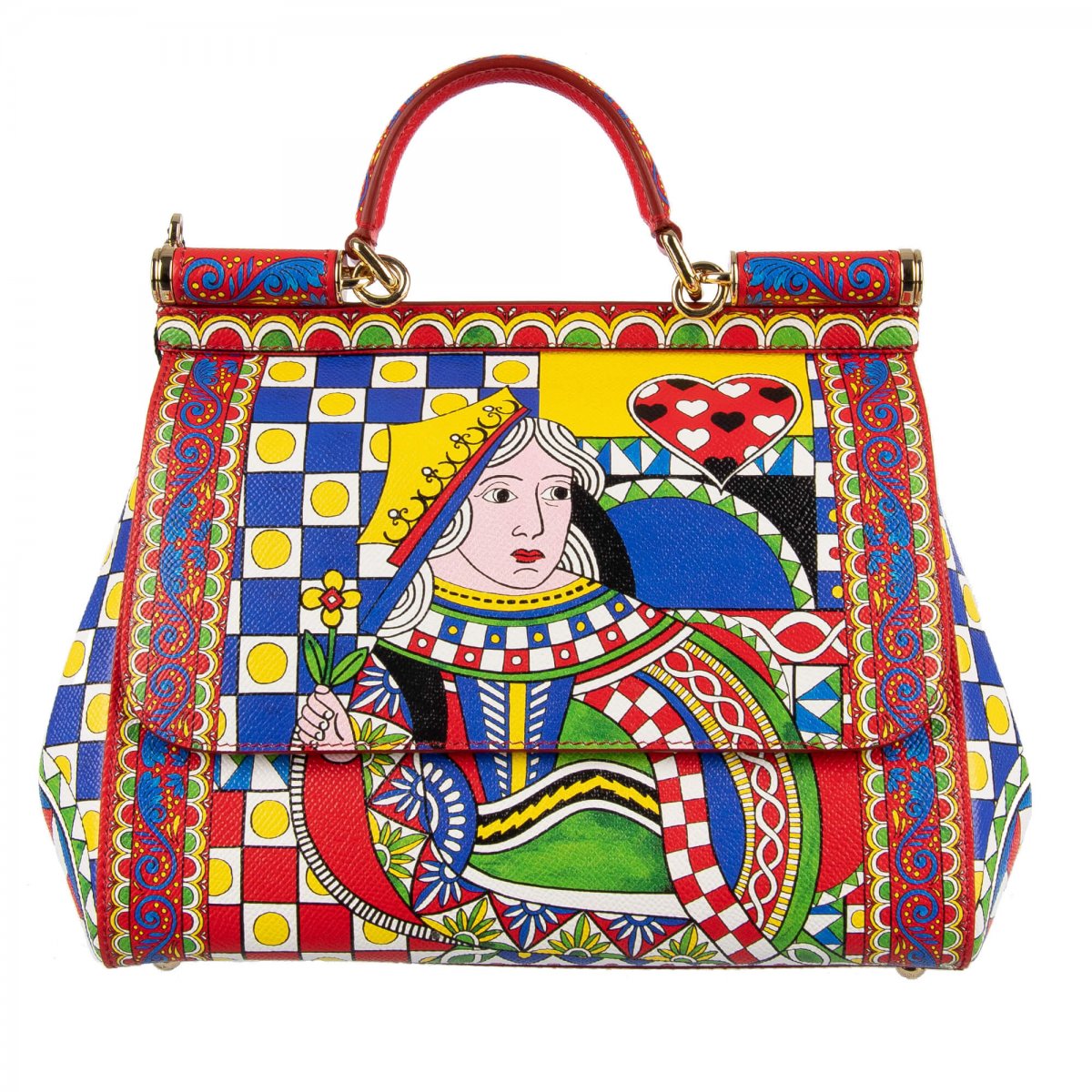 Dolce & Gabbana Tote Bag SICILY Medium with Carretto Siciliano Print ...