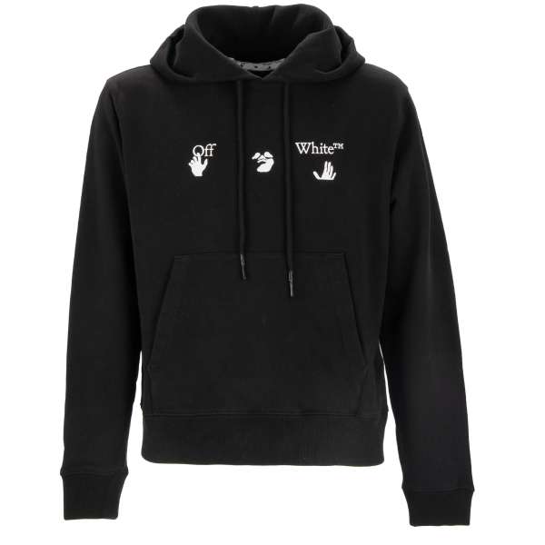 Baumwolle Slim Fit Hoodie / Kapuzenpullover mit Marker Logo Print von OFF-WHITE Virgil Abloh