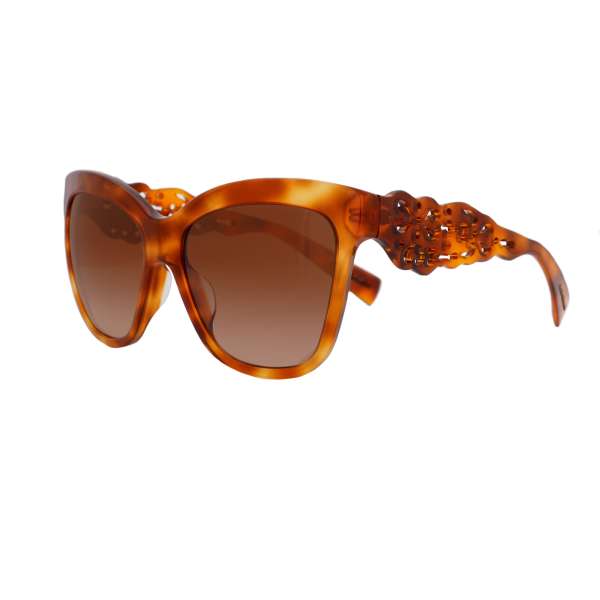  Sunglasses DG 4214 F with tortoise pattern in brown and carnation flower etui by DOLCE & GABBANA