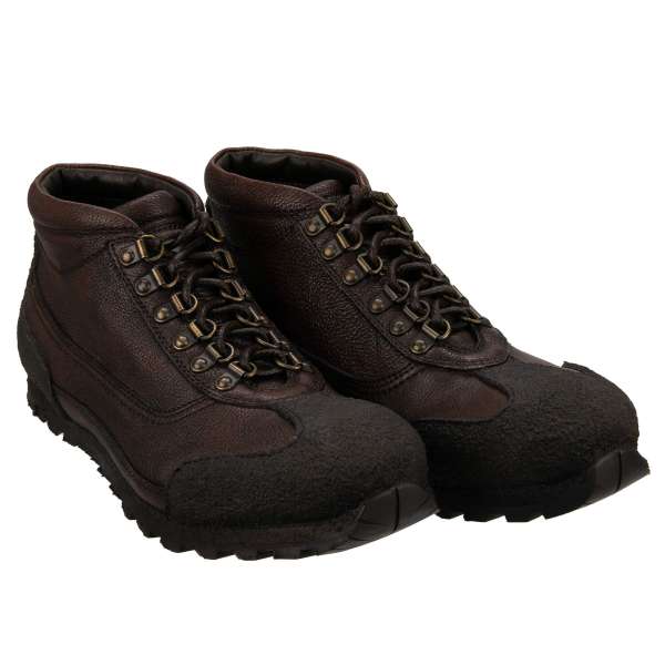 Hiking-Stil Stiefeletten aus Hirschleder in Braun von DOLCE & GABBANA