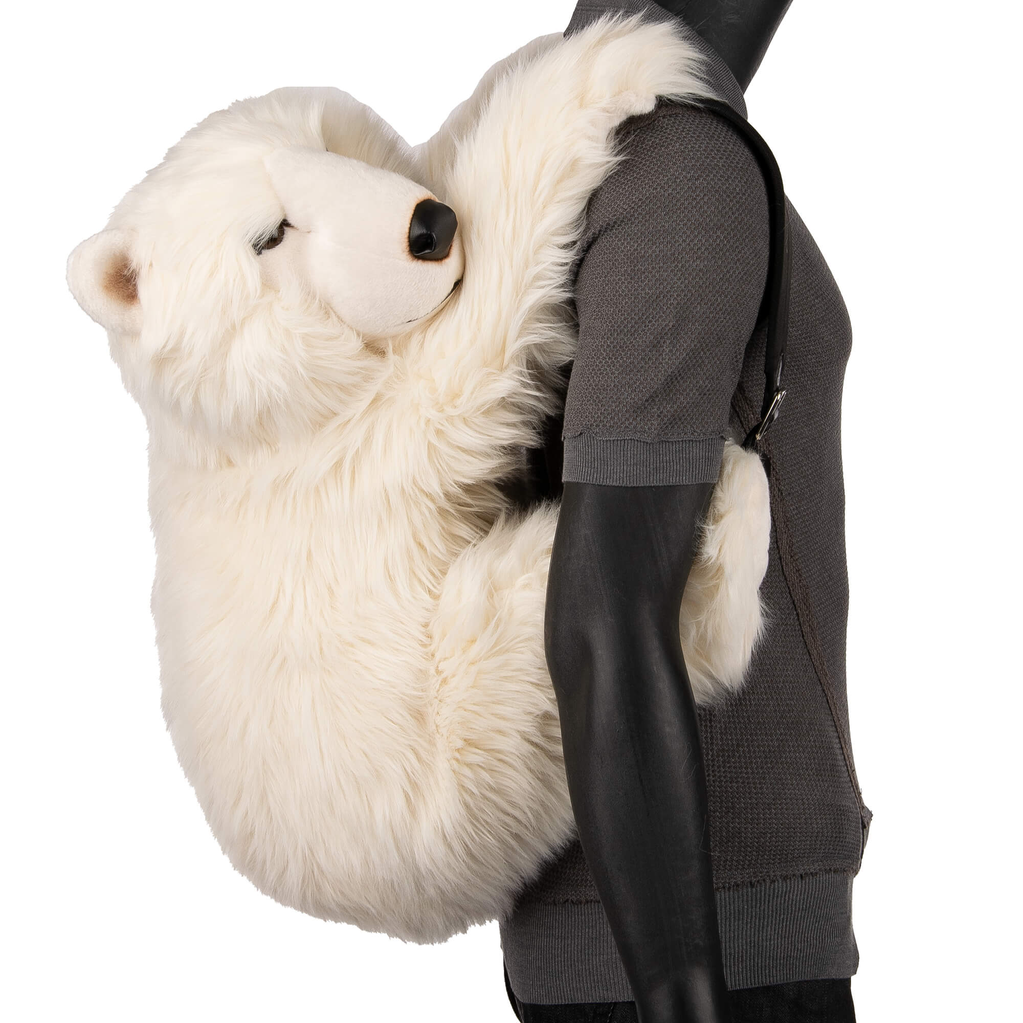 caja de cartón proyector Sostener Dolce & Gabbana Unisex Faux Fur Plush Toy Polar Bear Backpack Bag White  Black | FASHION ROOMS