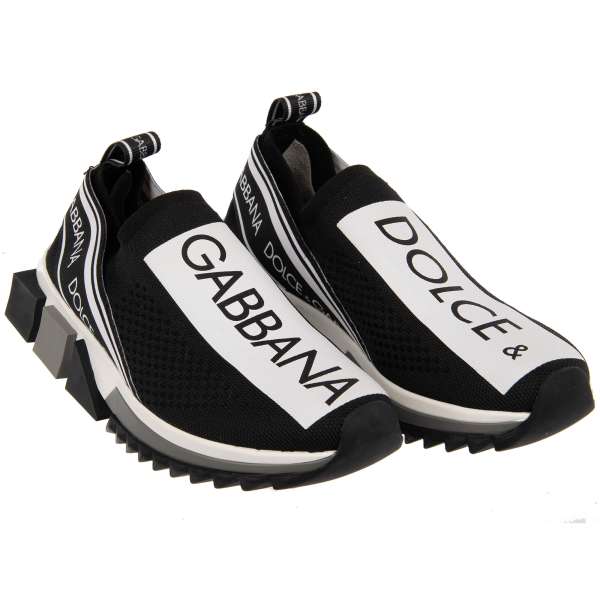 Dolce & Gabbana Logo Slip-On Sneaker SORRENTO with Logo Stripes White ...