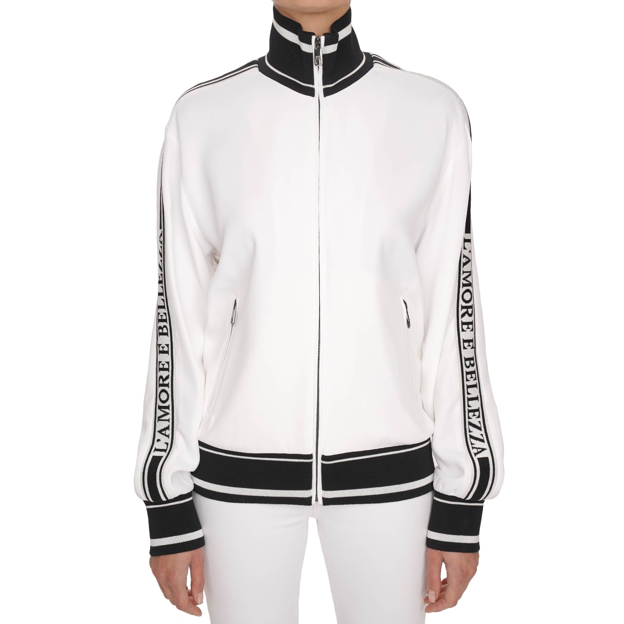 Dolce & Gabbana Turtleneck Amore Bellezza Sweatshirt Jacket White IT 40 ...