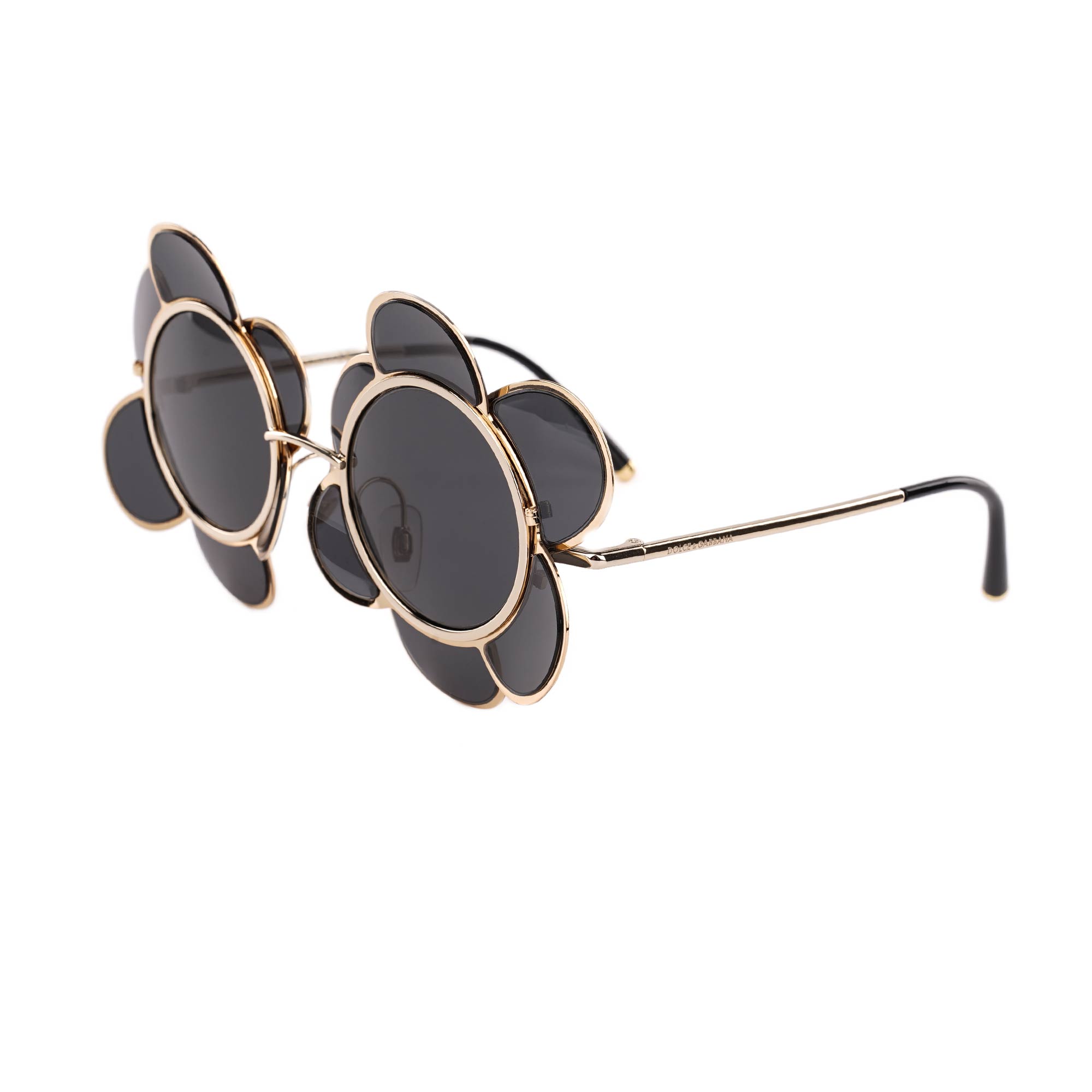 Dolce & Gabbana Special Edition Flower Formed Sunglasses DG2201 Black Gold  | FASHION ROOMS