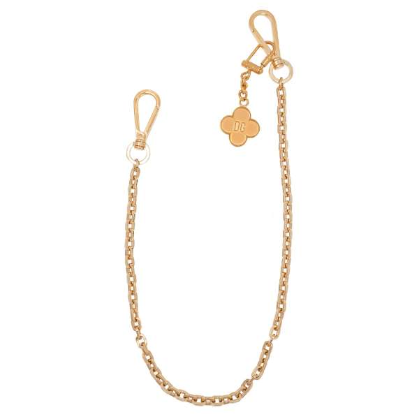 Unisex chain with DG Logo Shamrock pendant in gold by DOLCE & GABBANA