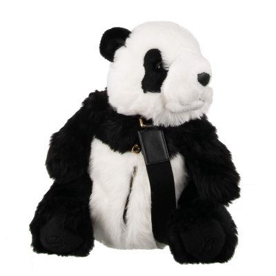 Dolce Gabbana Unisex Faux Fur Plush Toy Panda Bear Backpack Bag White Black FASHION ROOMS