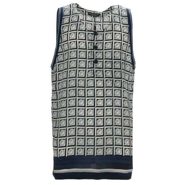 Oversize Seide Tank Top mit Gio Ponti Design Print von DOLCE & GABBANA 