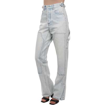Virgil Abloh Logo Western Stil Jeans Hose Blau 28 M