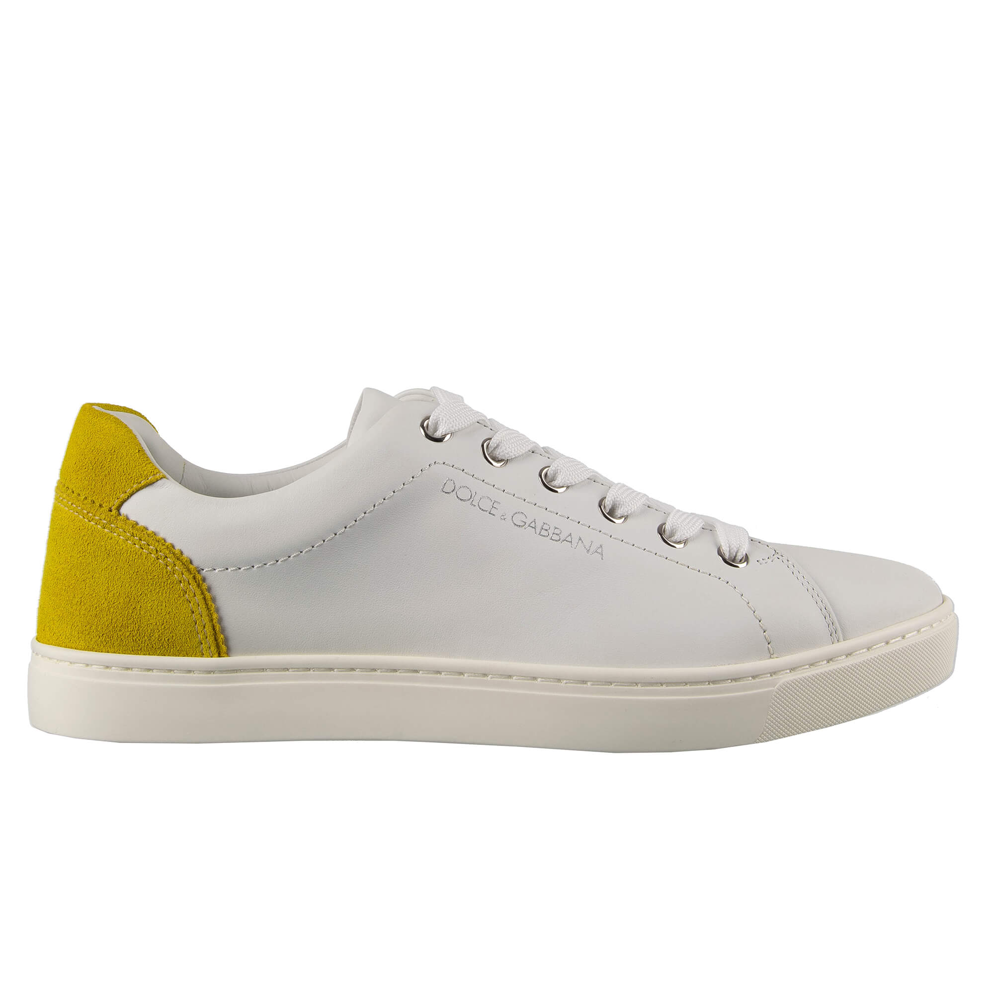 Dolce & Gabbana Leather Sneakers LONDON White Yellow | FASHION ROOMS