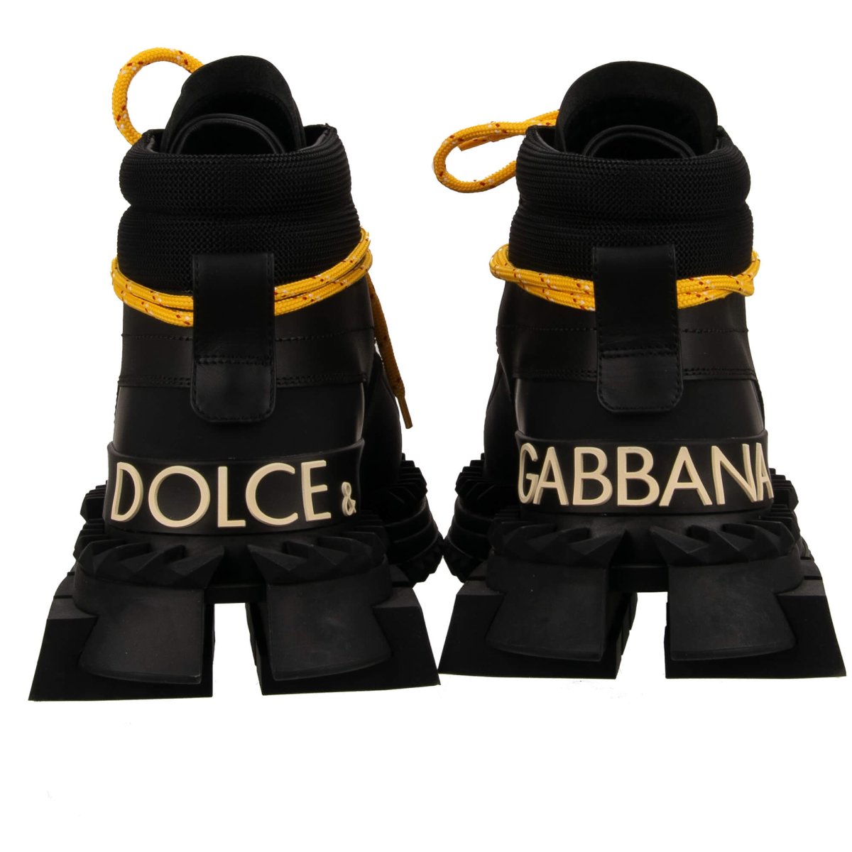 Dolce Gabbana High Top Leather Boots Shoes Sneaker SUPER KING Logo Black FASHION ROOMS