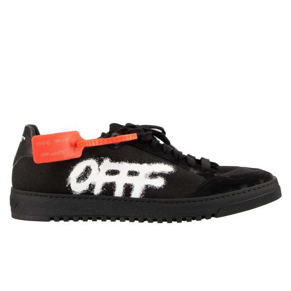 Baumwolle Vintage Look Low Top MA Spray Sneaker mit Off White Logo und Tag in Schwarz von OFF-WHITE c/o Virgil Abloh