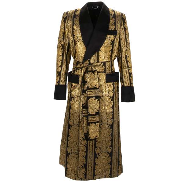 Morgenmantel / Mantel / Robe aus Barock Jacquard und Gürtel Verschluß von DOLCE & GABBANA