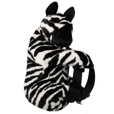 Dolce Gabbana Unisex Faux Fur Plush Toy Zebra Backpack Bag Black White FASHION ROOMS