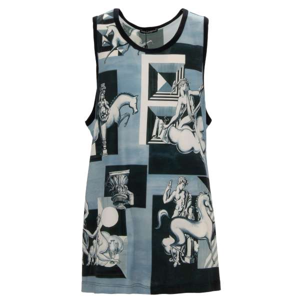 Oversize Tank Top with Gio Ponti Design Print by DOLCE & GABBANA